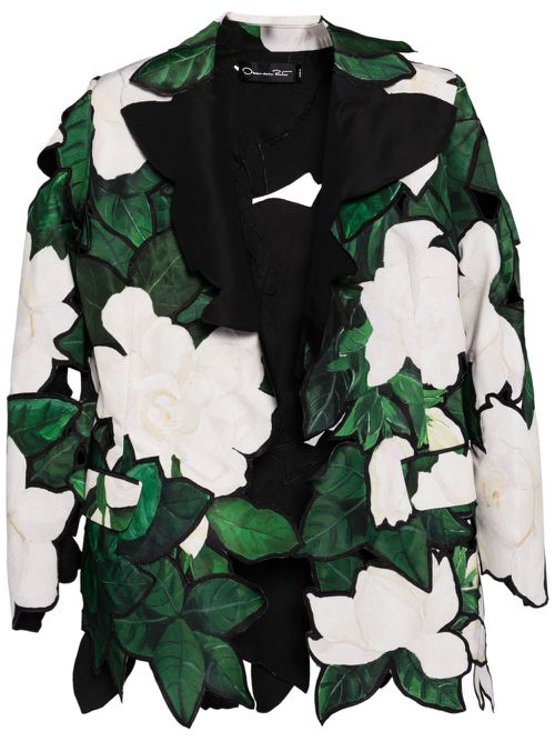 Layered-design blazer - Green