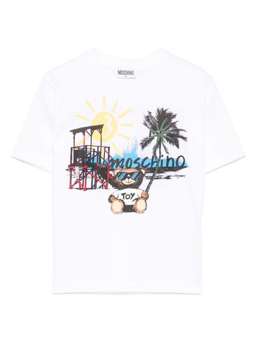 Teddy Bear-motif T-shirt - White