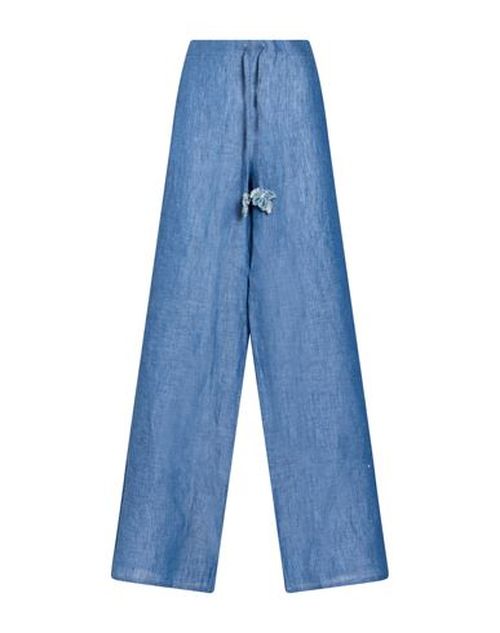 Woman Pants Blue Size L Linen