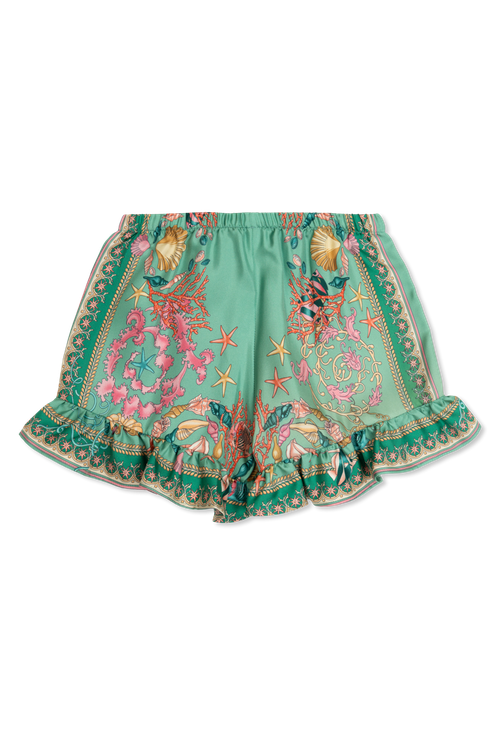 Versace Kids Patterned Shorts, Unisex, Green