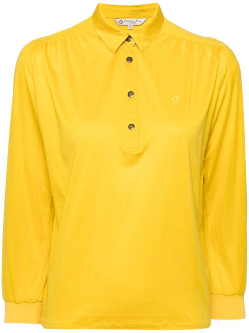 Sports Logo long-sleeves polo shirt - Yellow