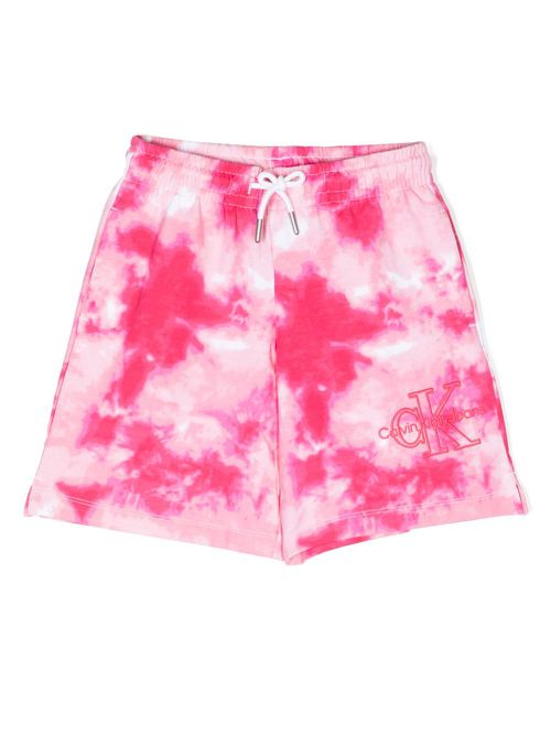 Tie-dye pattern cotton shorts - Pink