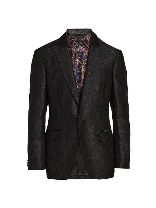 Men's Fuji All-Over Paisley Evening Jacket - Black