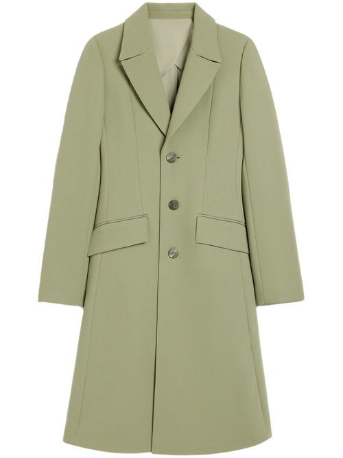 Single-breasted wool coat - Green