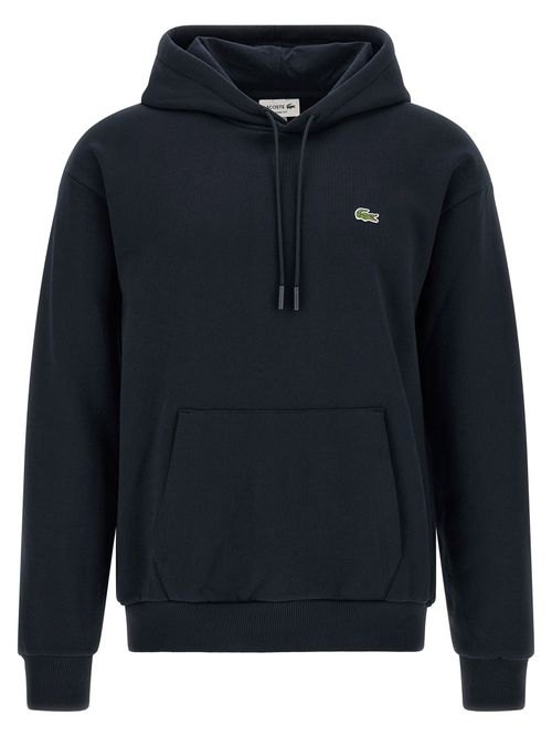 Logo-Embroidered Cotton Blend Hoodie — Black