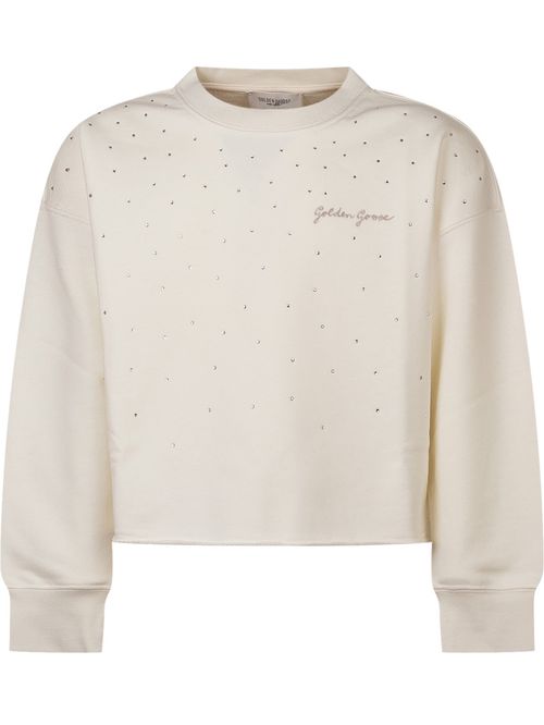 Kids White Embellished Sweatshirt