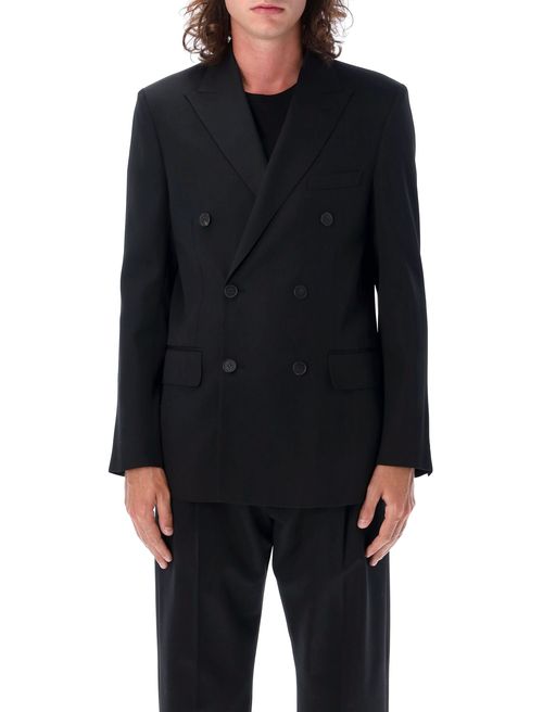 Double-Breasted Tailored Wool Blazer for Men - Size 48