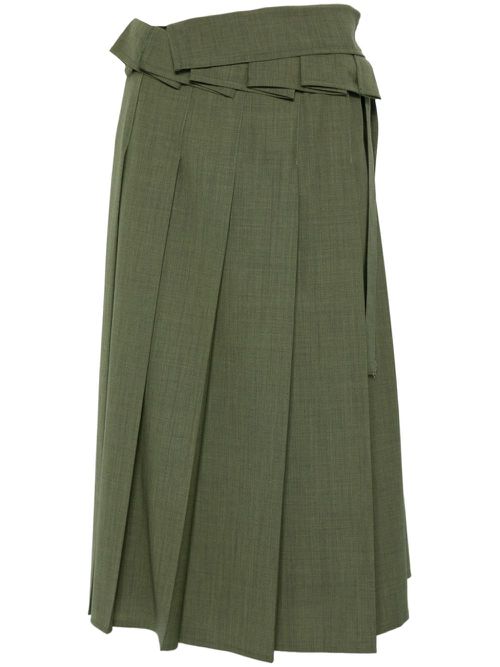 Wrap midi skirt - Green