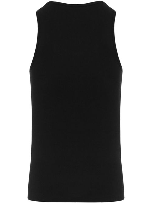 Ribbed Cotton-Modal Tank Top — Black