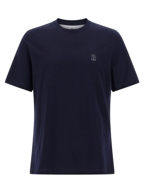 Logo-Print Cotton Jersey T-shirt — Navy
