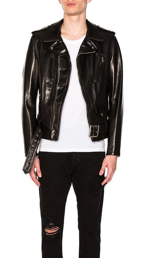 Schott Pebbled Moto Jacket in Black. - L also in XL, XL/1X