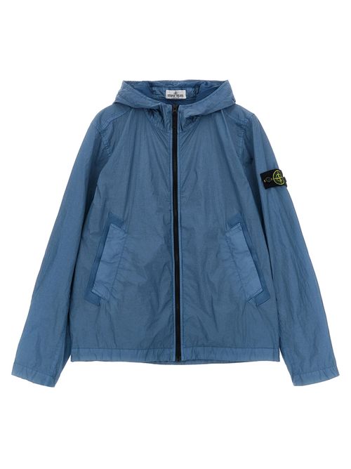 Crinkled Nylon Jacket — Blue