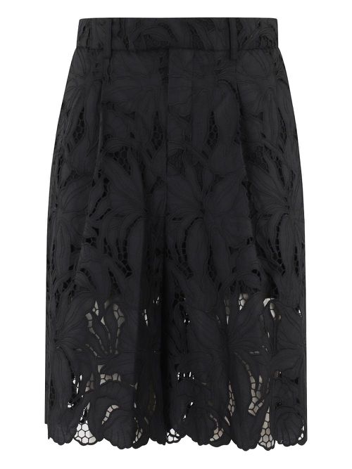 Lace-detailing shorts - Black