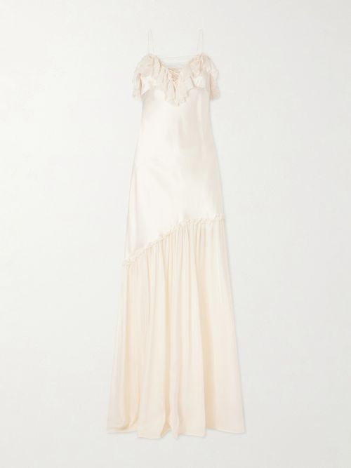 Elaria Ruched Silk Maxi Dress