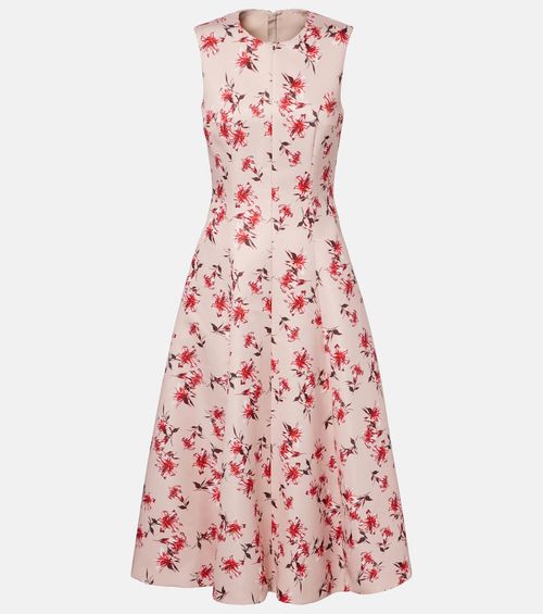 Mara floral faille taffeta midi dress