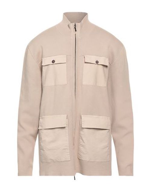 Man Cardigan Beige Size 42 Cotton