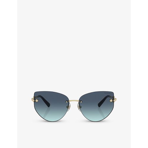 Womens Gold TF3096 Butterfly-frame Metal Sunglasses