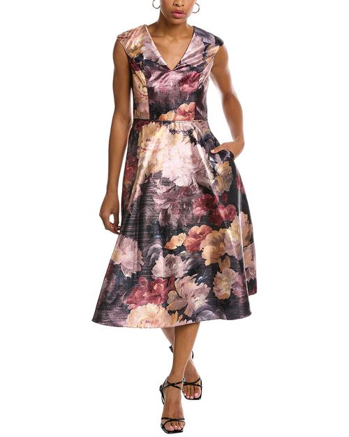 V-Neck Cap Sleeve Dress