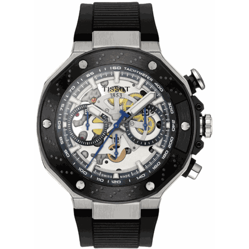 T-Race MotoGP Limited Edition Chronograph Skeleton Dial Silicone Strap Men's Watch T141.462.27.041.00
