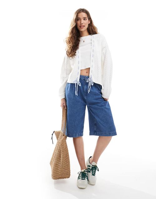 Hollister relaxed open cardigan in white