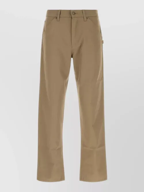 Burberry - straight leg cotton pants belt loops pocket
