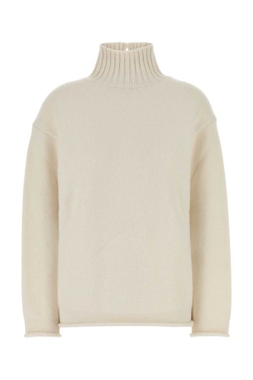 Cashmere Turtleneck Sweater — Beige