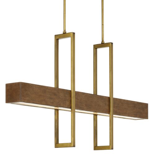 Chestnut Brass LED Linear Chandelier from the Tonbridge Collection