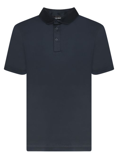 Blue Cotton Polo Shirt