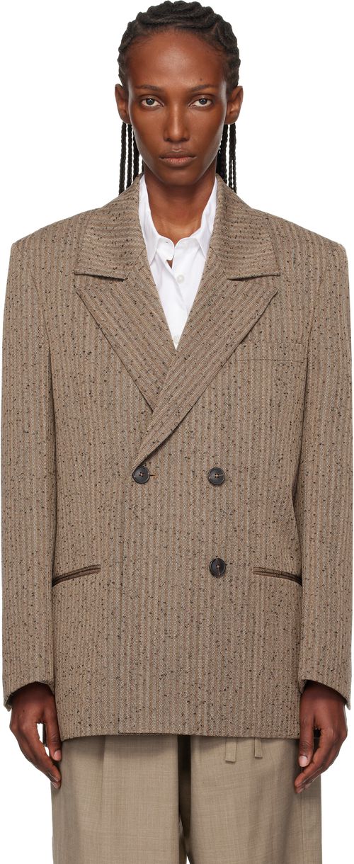 Brown Double-Breasted Blazer