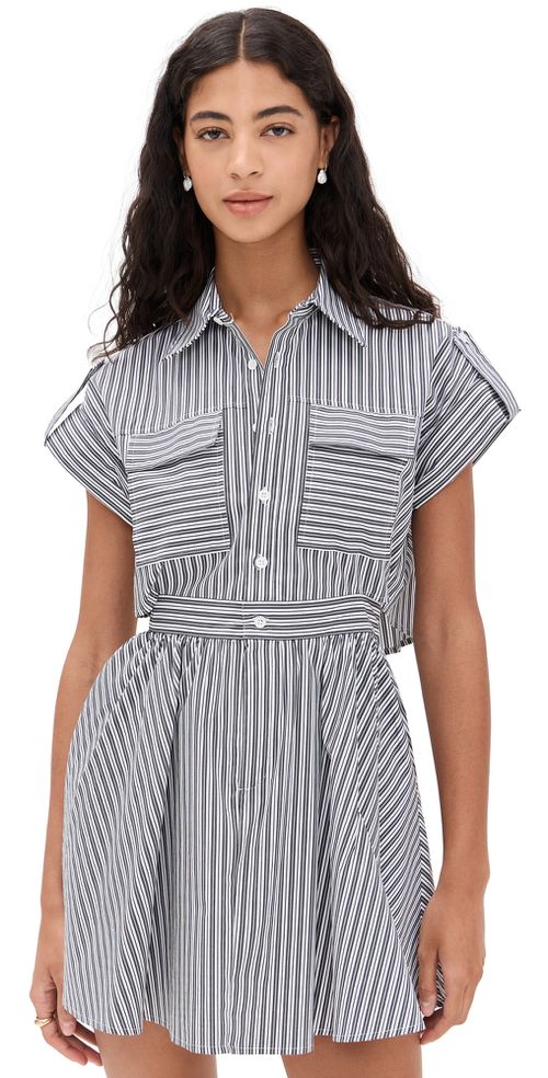 O. p.t Rowe Dress Black White Stripe