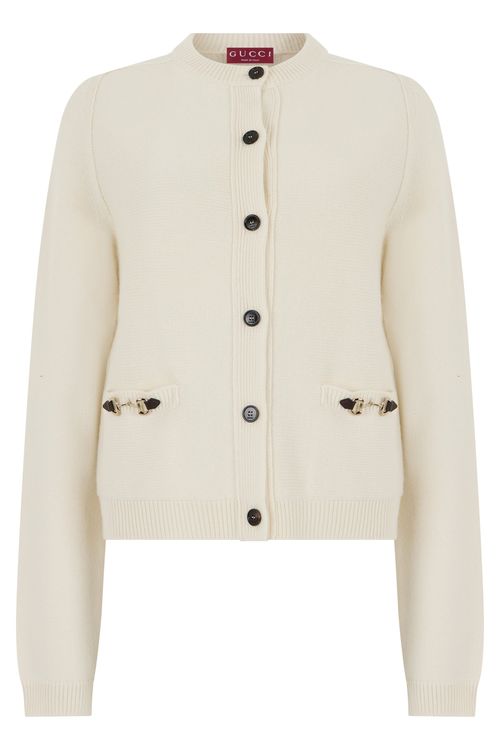 Wool Cashmere Cardigan with Horsebit
