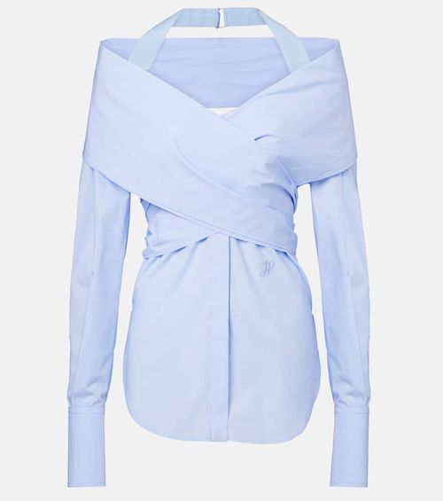 Draped off-shoulder blouse