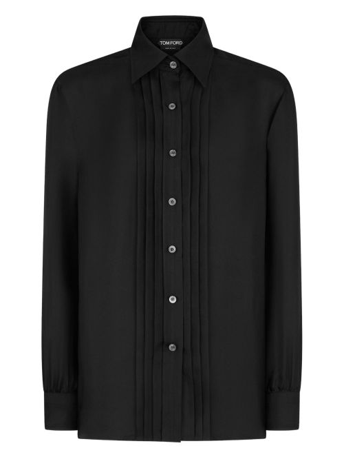 TOM FORD pleat-detailed shirt - Black