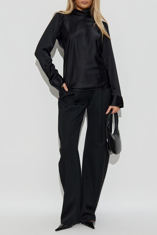Top With A Stand-up Collar, Women's, Black