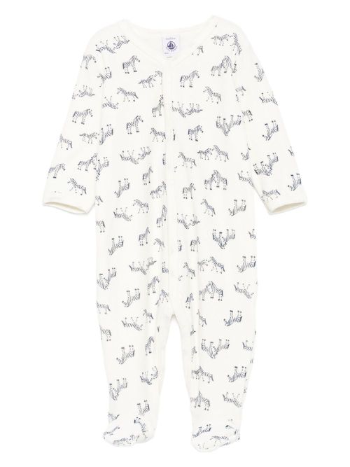 Zebra-print romper - Neutrals