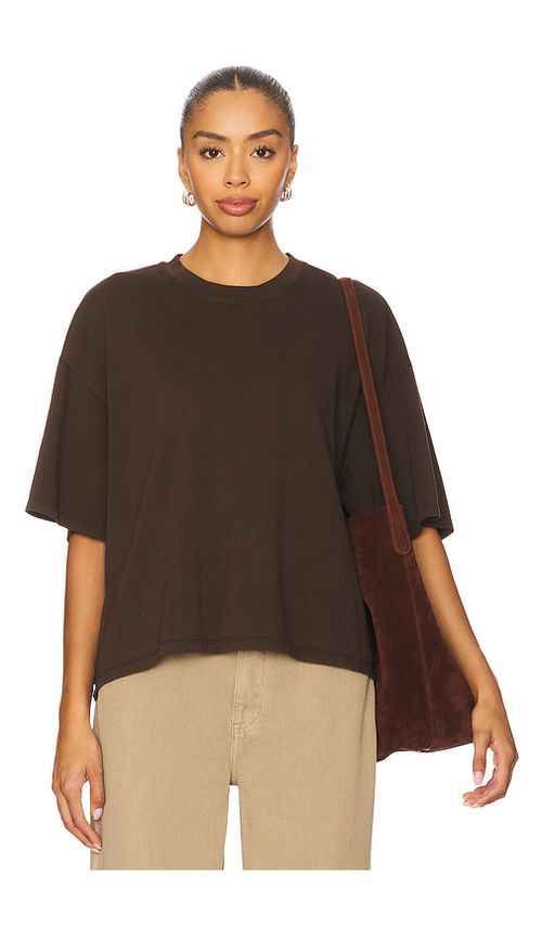 SPRWMN Oversized Boxy T Shirt in Chocolate. M. Also in