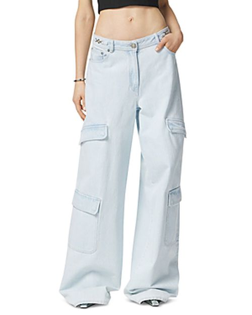 Chain Detail Jeans in Light Blue Ice