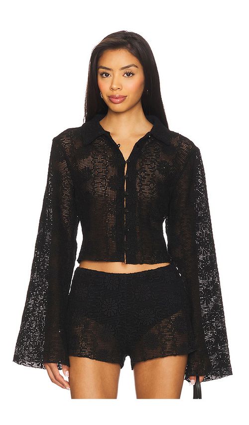 LIONESS Babydoll Top in Onyx Floral.  XS also in
