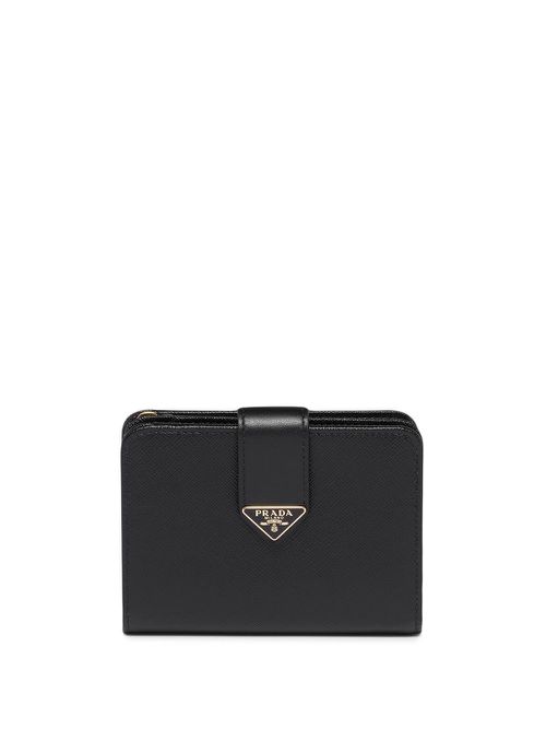 Leather logo-detail wallet - Black