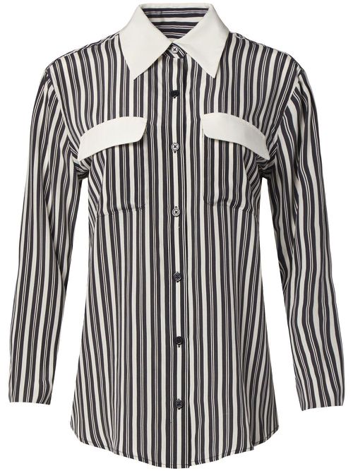Striped silk shirt - Black