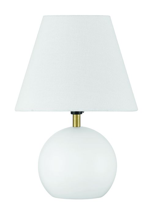 White Satin Brass Table Lamp from the Olive Collection
