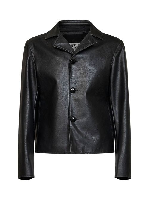 Faux Leather Jacket — Black