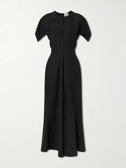 Ria Woven Midi Dress - Black