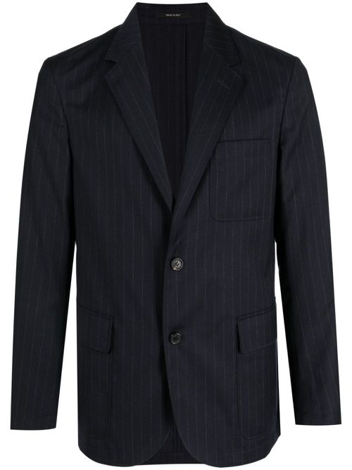 Pinstripe single-breasted blazer - Blue