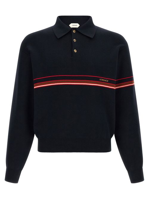 Inlaid Striped Polo Shirt
