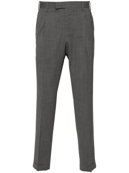 Pleated slim-cut trousers - Grey