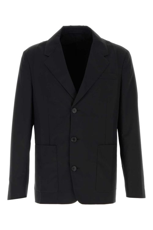 Wool Blend Blazer — Black