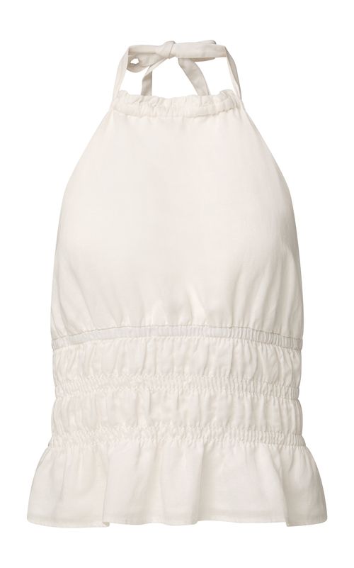 Air Linen Smocked Halter Top