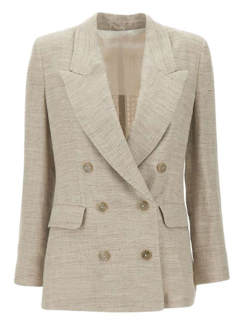 Marella linen blazer - Neutrals