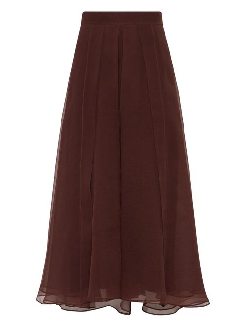 Silk maxi skirt - Red